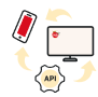 Illustration Application web et mobile ou intégration par API